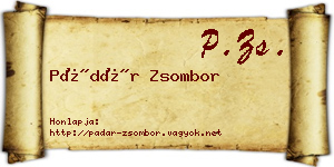 Pádár Zsombor névjegykártya
